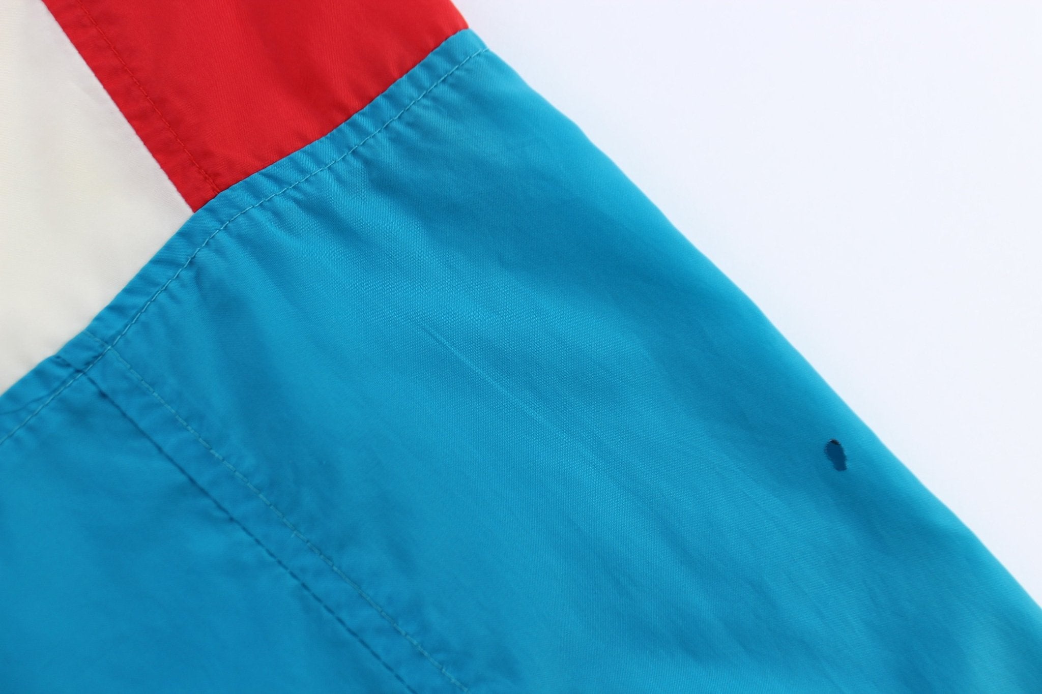 90's Nike Embroidered Logo Red, Blue, & White Zip Up Jacket - ThriftedThreads.com