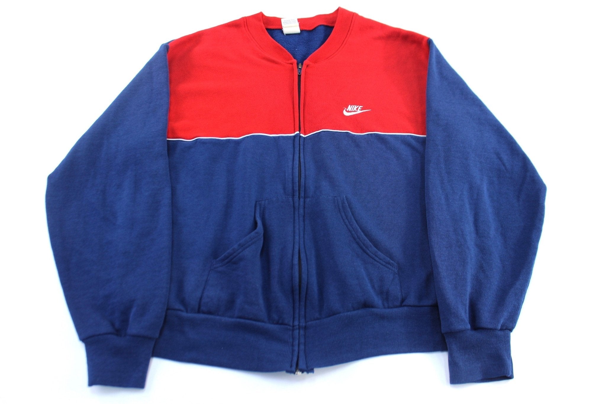90's Nike Embroidered Logo Red & Blue Zip Up Jacket - Jacket - Thrifted Threads