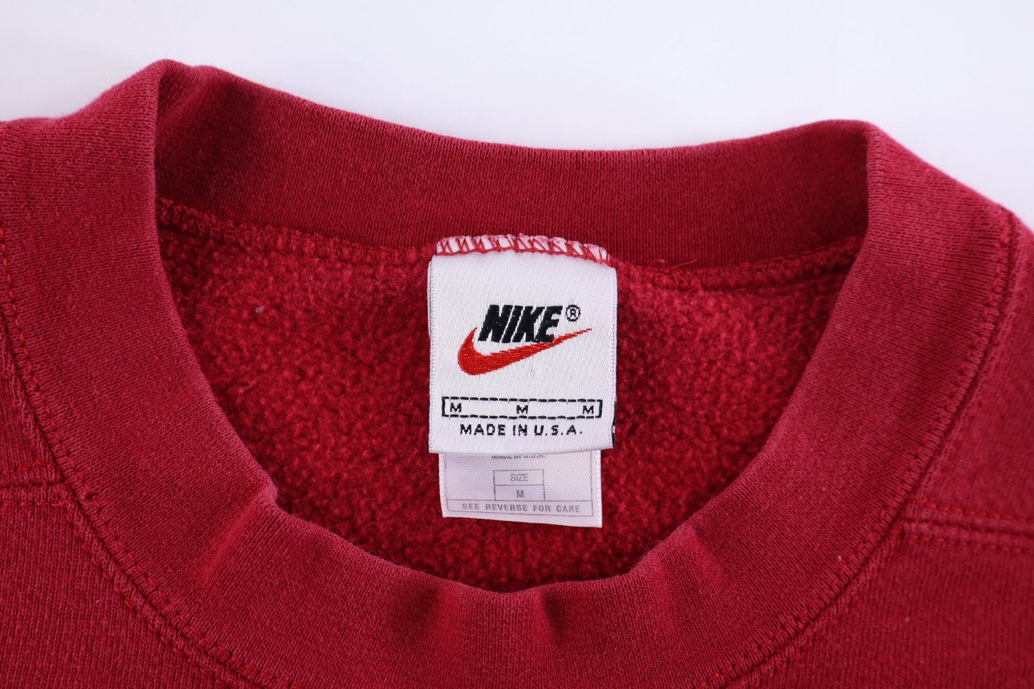 90's Nike Embroidered Logo Red Sweatshirt - Sweatshirt - Thrifted Threads