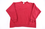 90's Nike Embroidered Logo Red Sweatshirt - Sweatshirt - Thrifted Threads