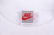 90's Nike Embroidered Logo White Blank Sweatshirt - Sweatshirt - Thrifted Threads