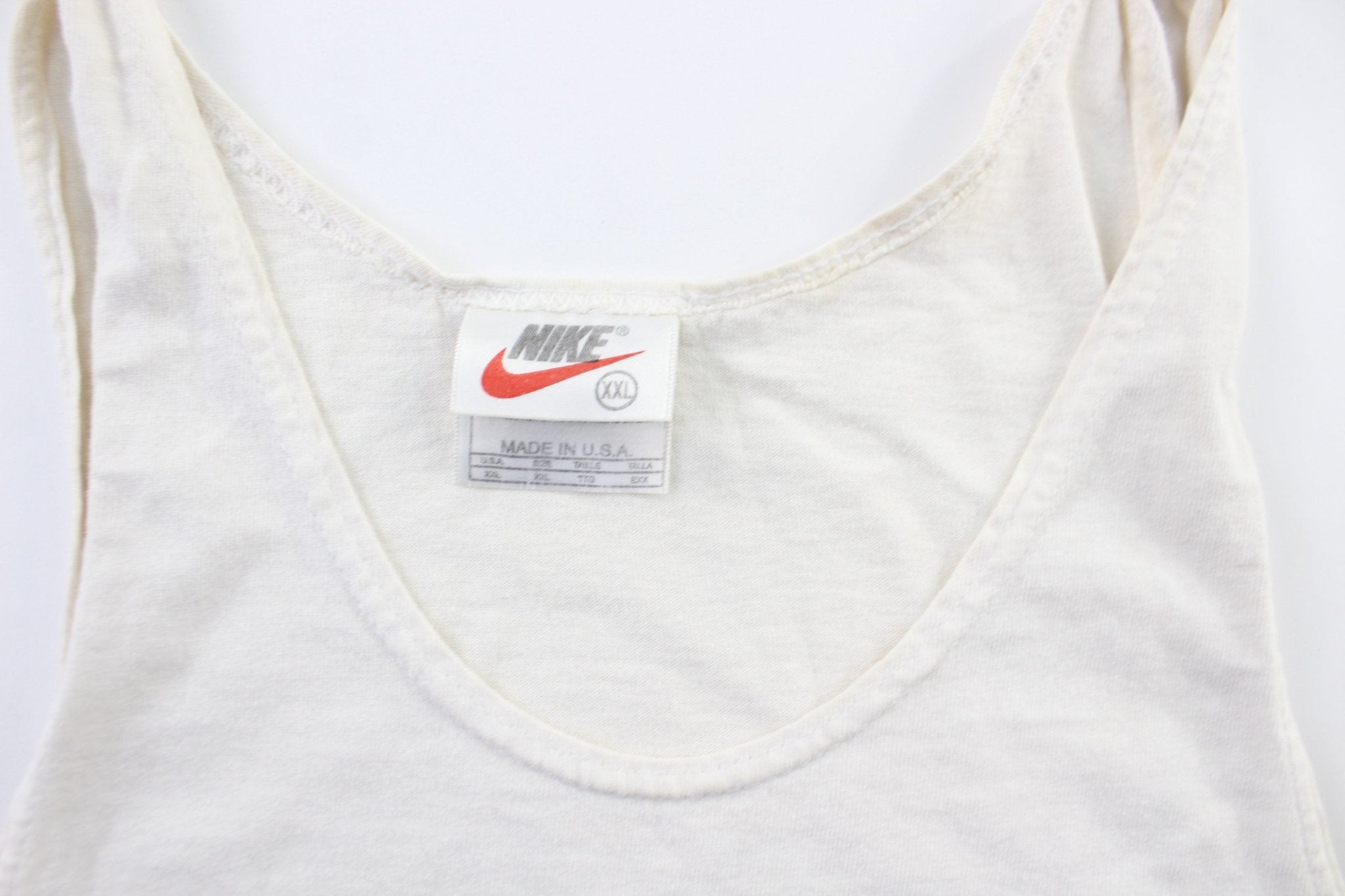 90's Nike Embroidered Logo White Tank Top - ThriftedThreads.com