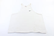 90's Nike Embroidered Logo White Tank Top - ThriftedThreads.com