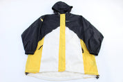 90's Nike Embroidered Logo Yellow, Black & White Parka Jacket - Jacket - Thrifted Threads