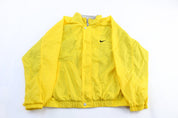 90's Nike Embroidered Logo Yellow Zip Up Jacket - ThriftedThreads.com