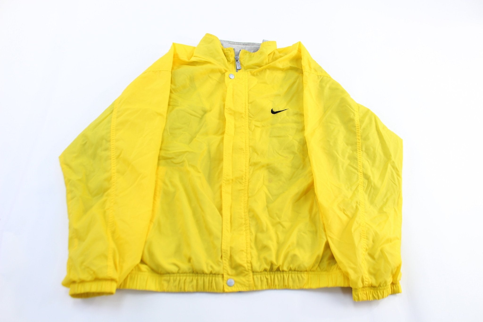 90's Nike Embroidered Logo Yellow Zip Up Jacket - ThriftedThreads.com