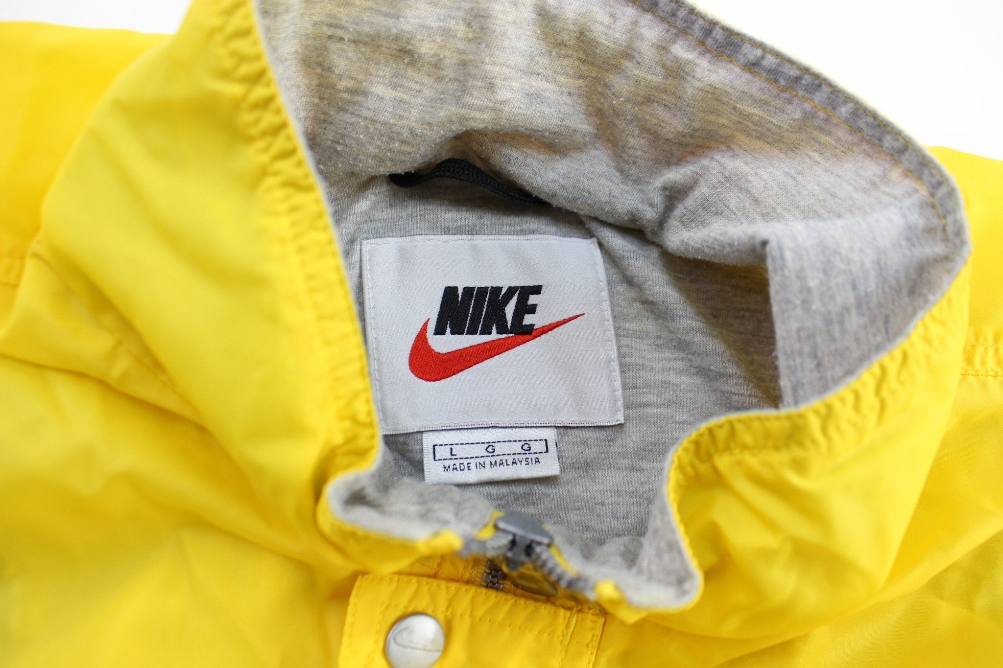 90's Nike Embroidered Logo Yellow Zip Up Jacket - ThriftedThreads.com