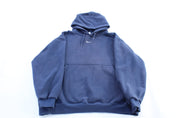 90's Nike Embroidered Swoosh Logo Blue Pullover Hoodie - ThriftedThreads.com