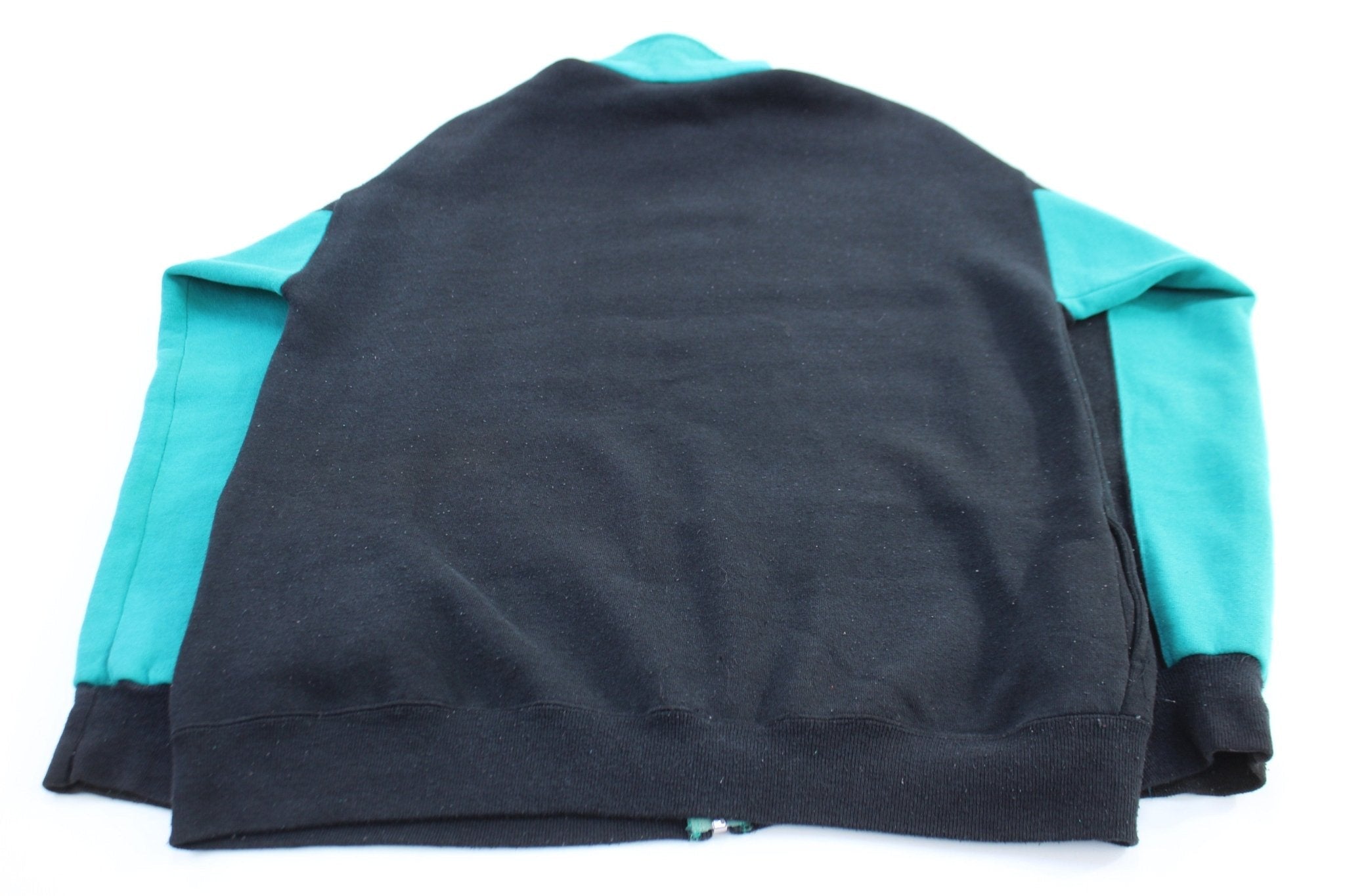 90's Nike Logo Embroidered Black & Green Full Zip Jacket - Jacket - Thrifted Threads