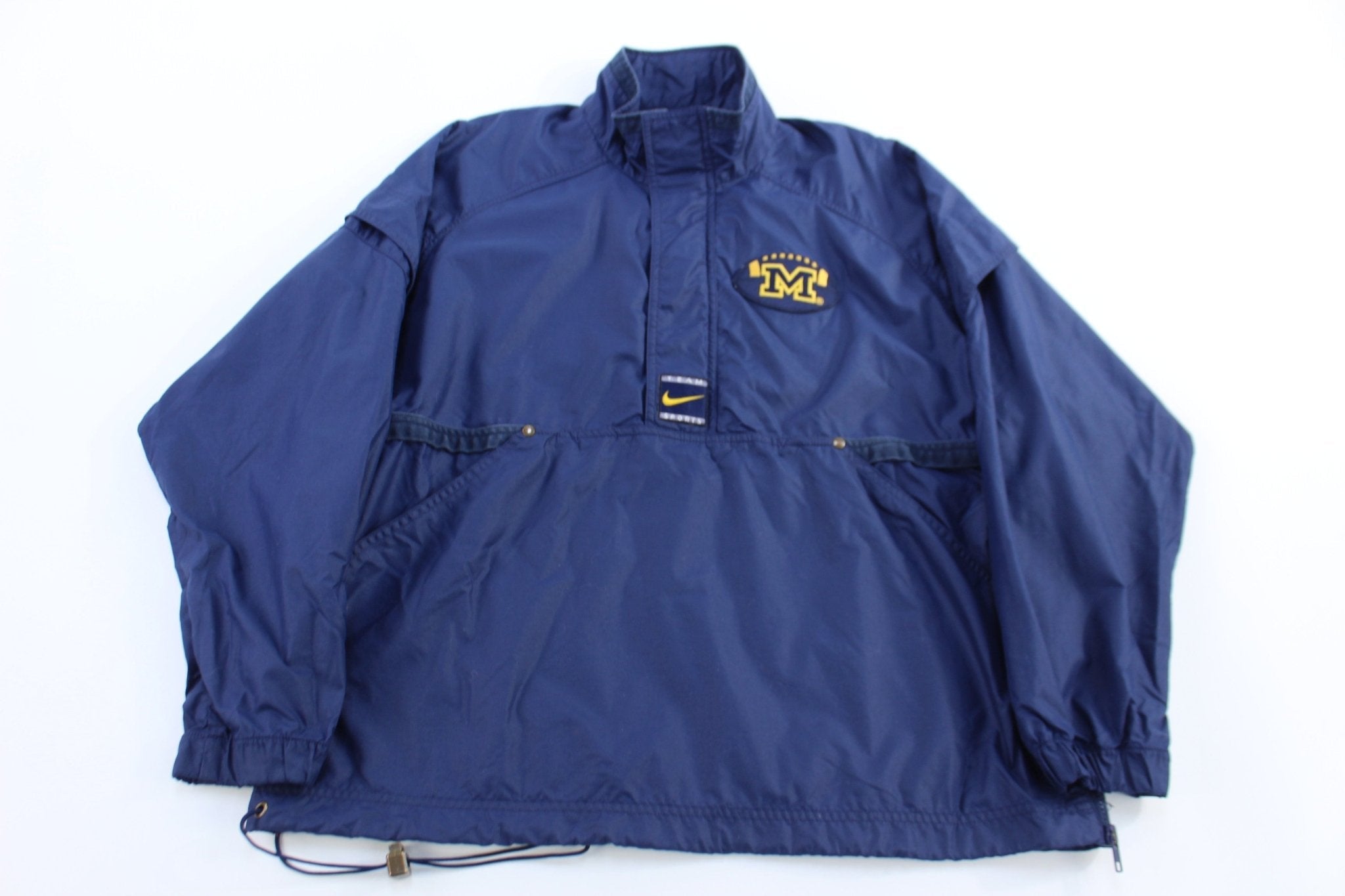 90's Nike University of Michigan Quarter Zip Windbreaker - Jacket - Thrifted Threads