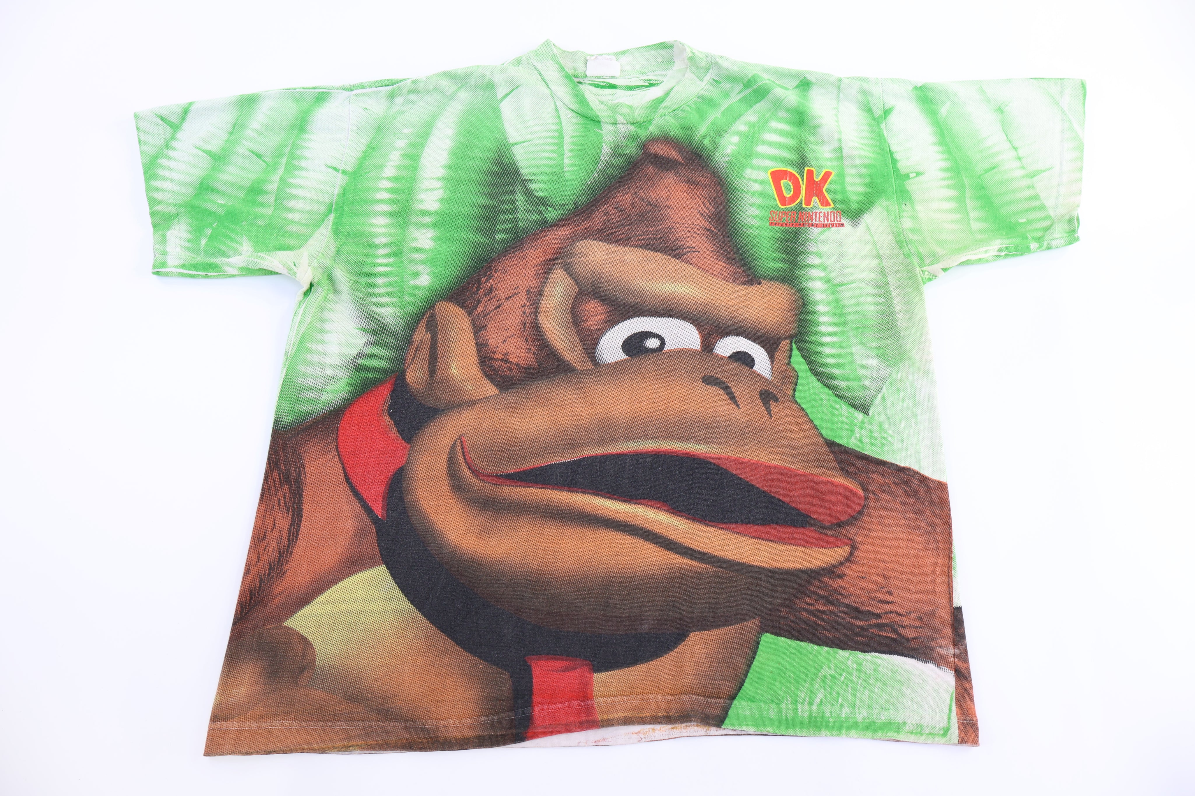 90's Nintendo Donkey Kong Country All Over Graphic T-shirt - Shirts & Tops - Thrifted Threads
