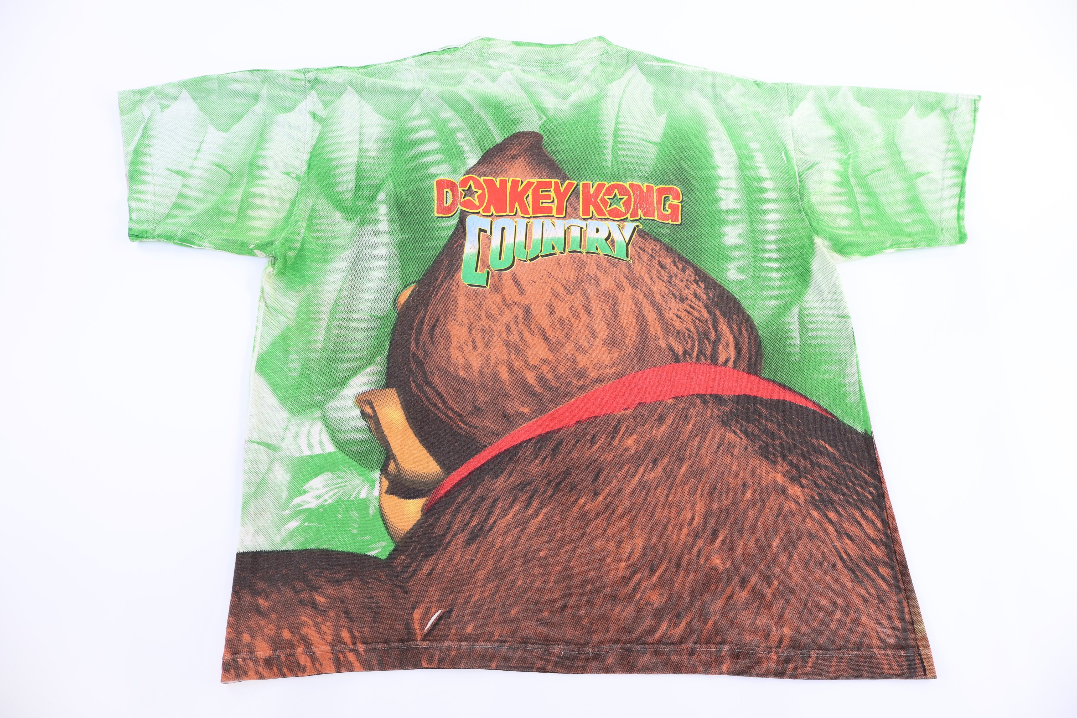 90's Nintendo Donkey Kong Country All Over Graphic T-shirt - Shirts & Tops - Thrifted Threads