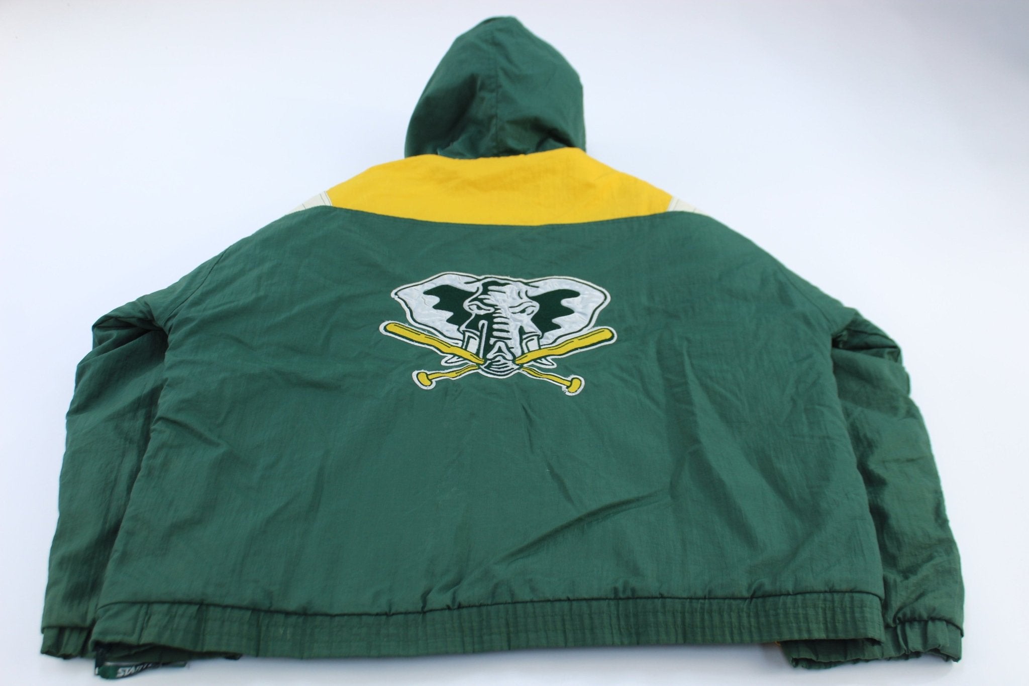 90's Oakland Athletics Elephant Logo Baseball Starter Pullover Jacket - ThriftedThreads.com