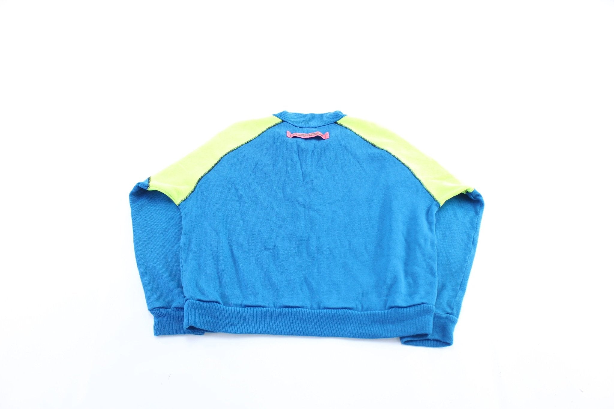 90 s Ocean Pacific Neon Blue Zip Up Sweater