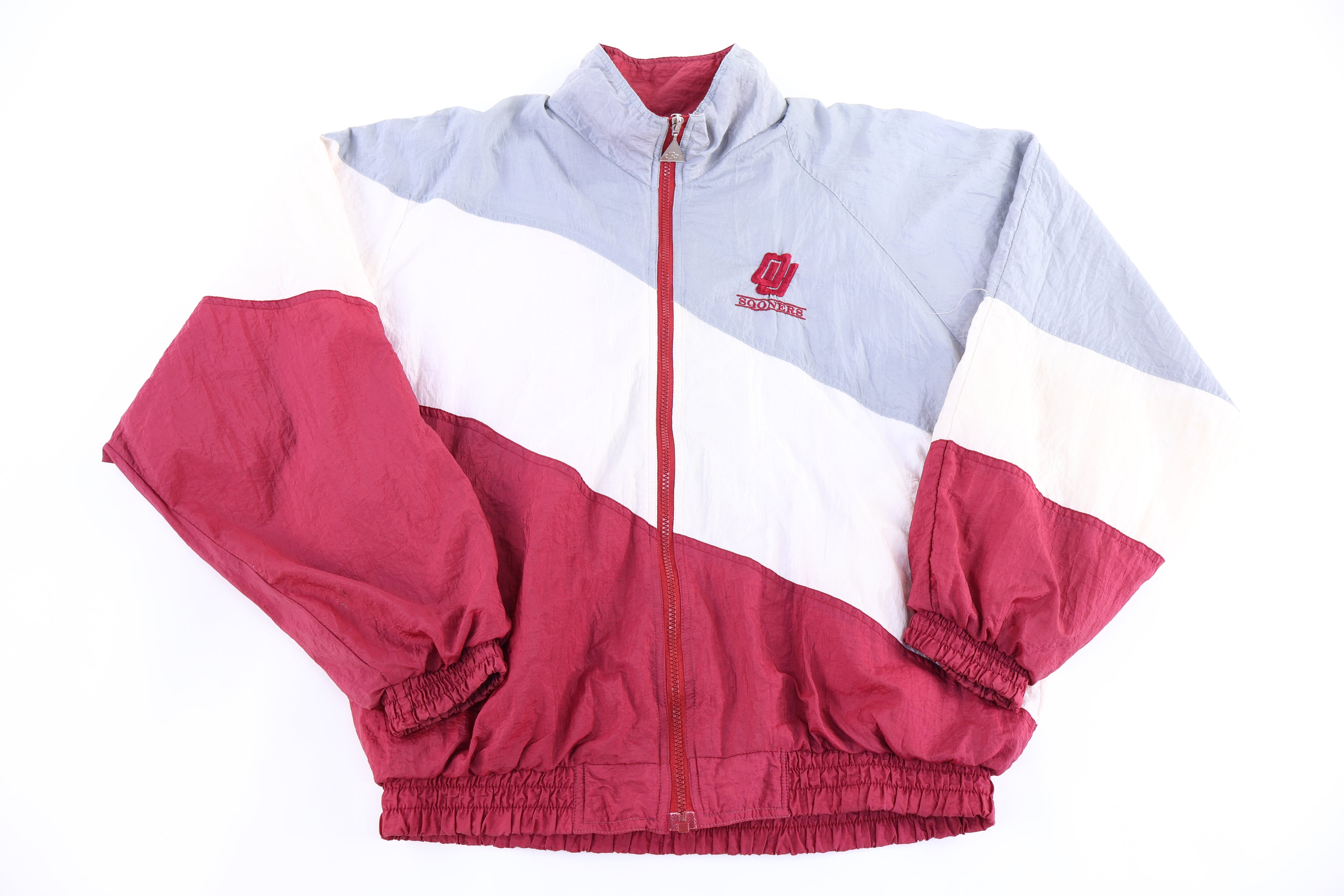 90's Oklahoma Sooners Full Zip Windbreaker Jacket - Jacket - Thrifted Threads