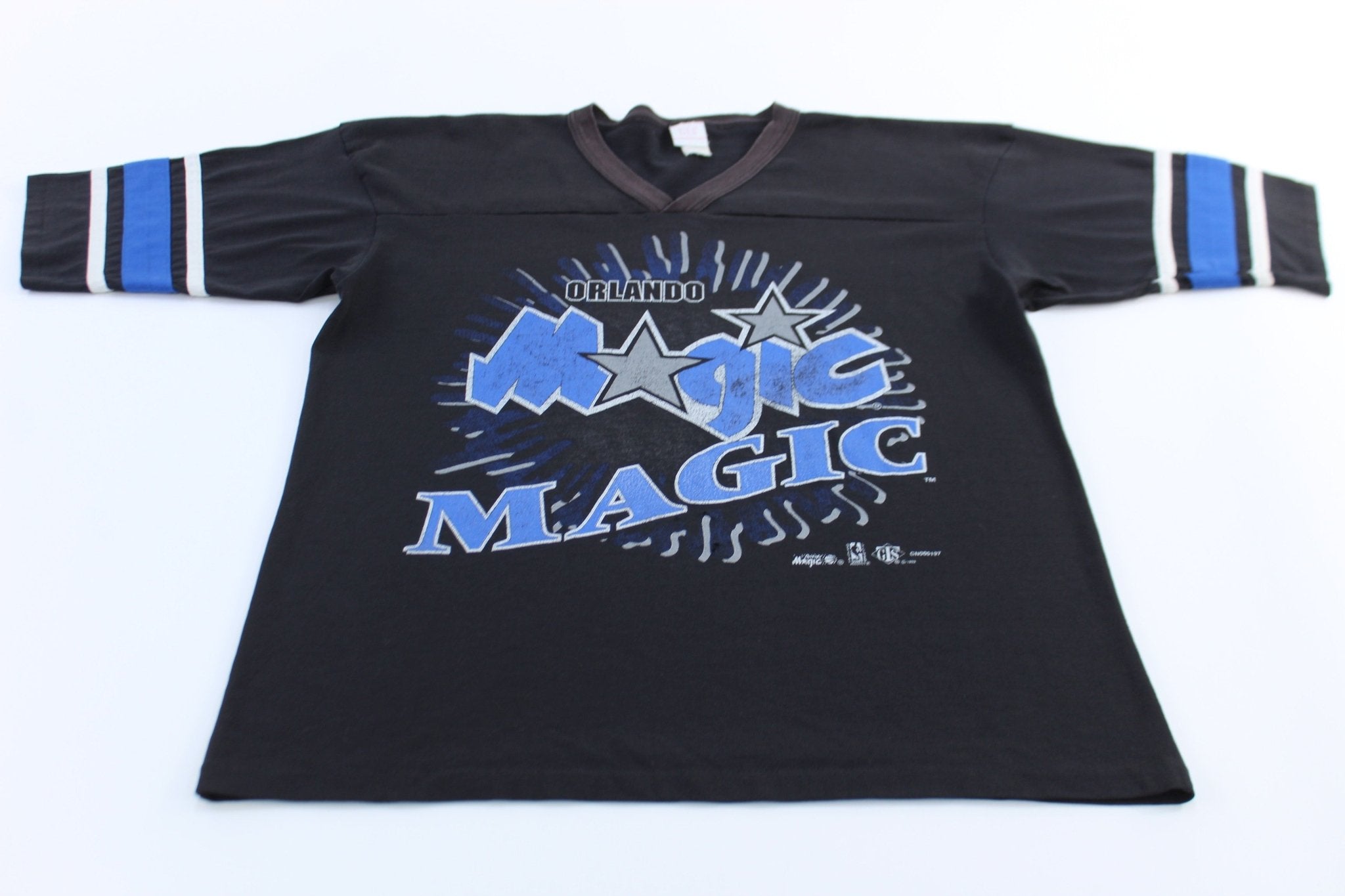 90's Orlando Magic Basketball Striped T-Shirt - ThriftedThreads.com