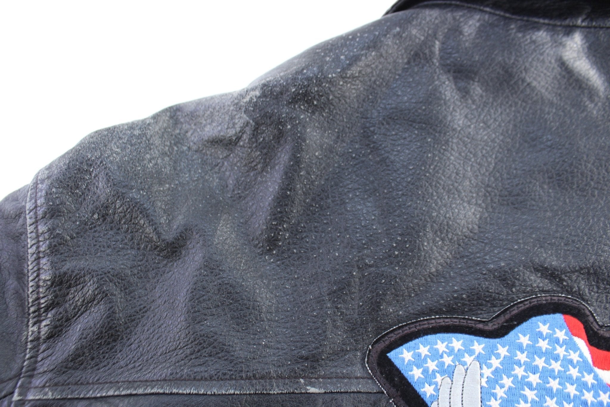 90's Outbrook Black Full Zip Leather Jacket - ThriftedThreads.com