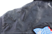 90's Outbrook Black Full Zip Leather Jacket w/ Harley Davidson Patches - Jacket - Thrifted Threads
