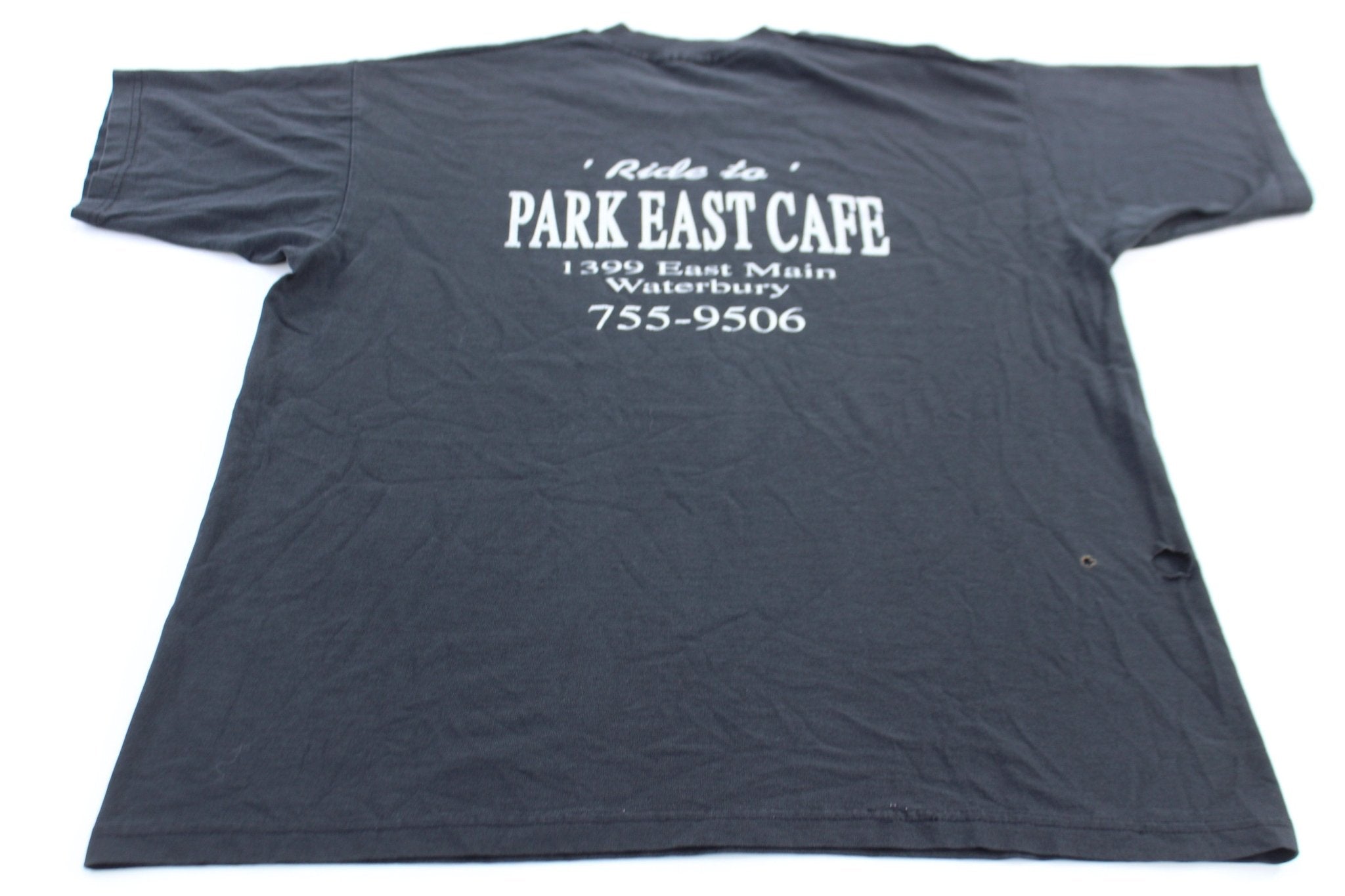 90's Park East Cafe Graphic T-Shirt - ThriftedThreads.com