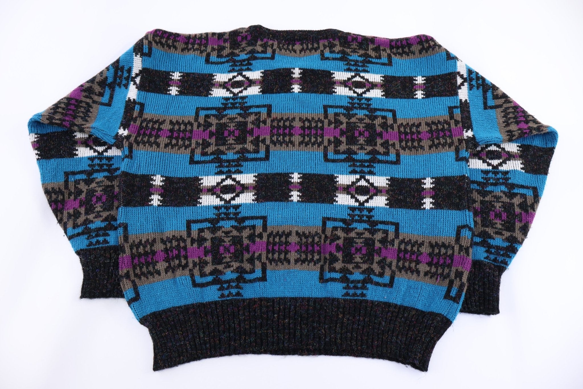 90's Penn's Landing Multipattern Knit Sweater - Sweater - Thrifted Threads