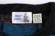 90's Penn's Landing Multipattern Knit Sweater - Sweater - Thrifted Threads