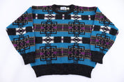 90's Penn's Landing Multipattern Knit Sweater - Sweater - Thrifted Threads