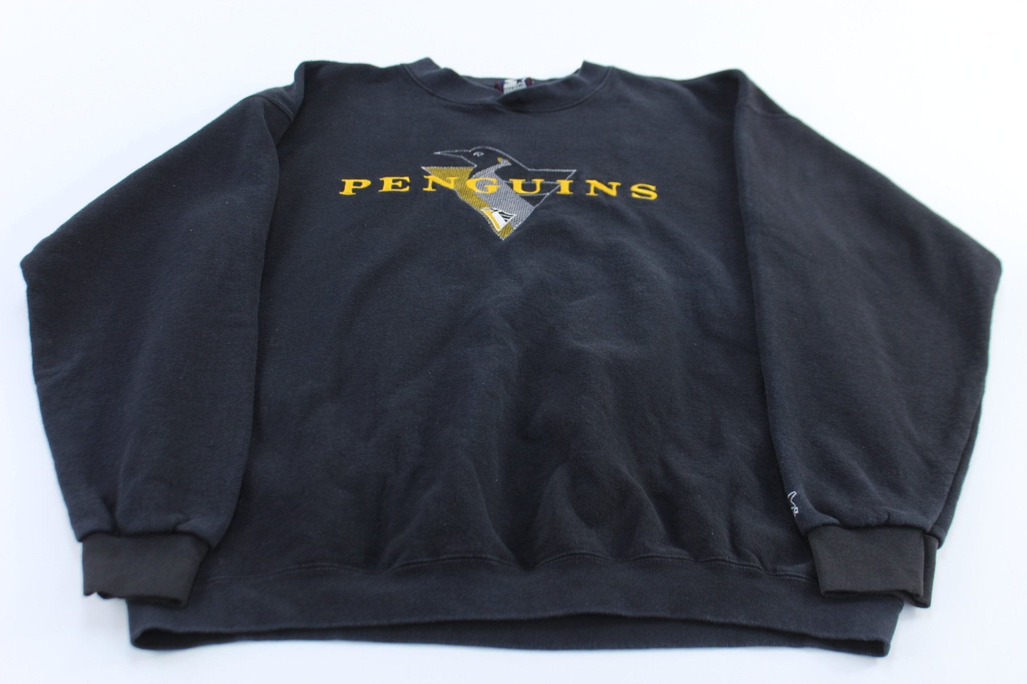 90's Pittsburgh Penguins Hockey Embroidered Starter Sweatshirt - ThriftedThreads.com