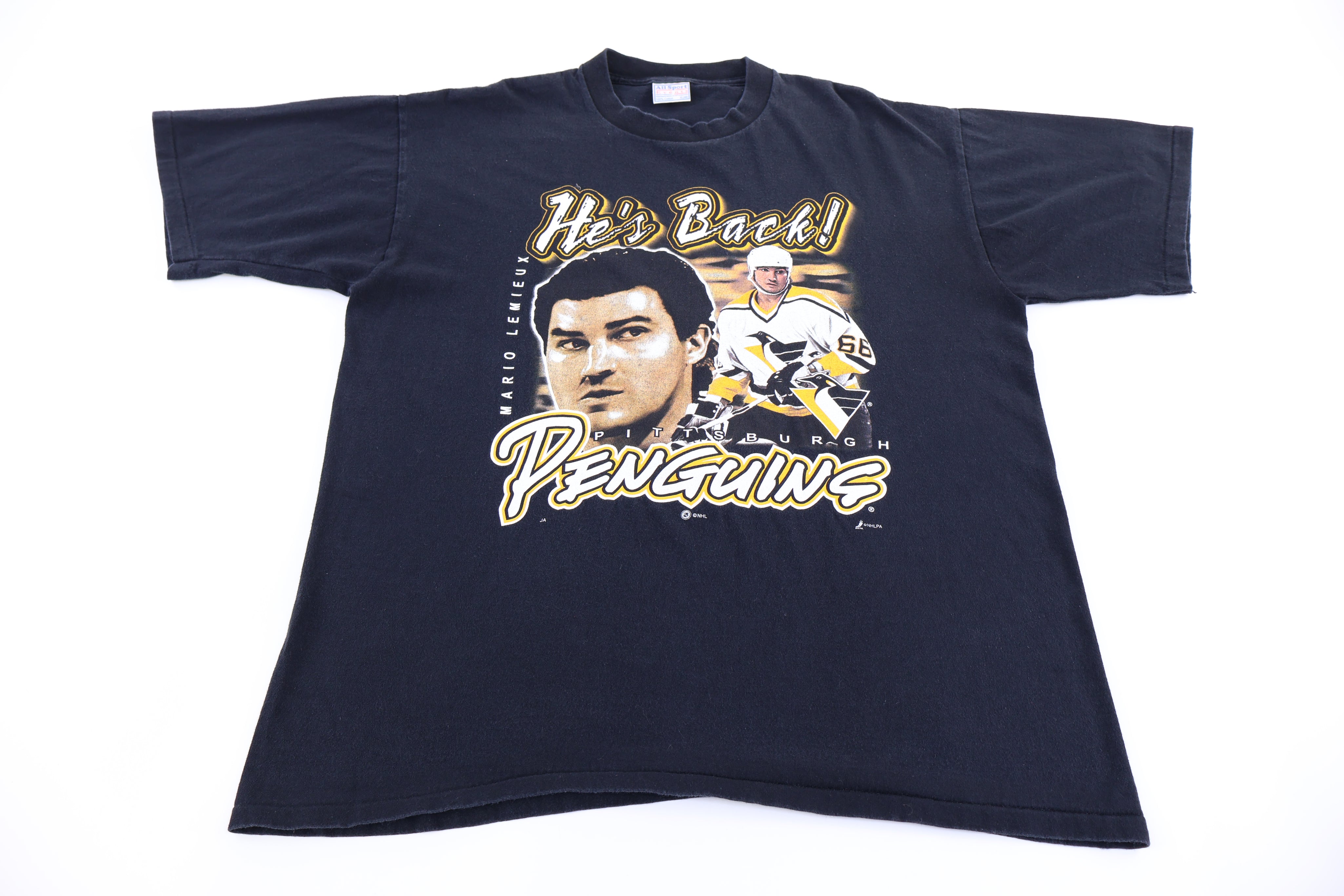 90's Pittsburgh Penguins Mario Lemieux He's Back T-shirt - Shirts & Tops - Thrifted Threads