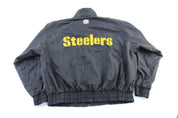 90's Pittsburgh Steelers Embroidered LogoAthletic Zip Up Jacket - ThriftedThreads.com