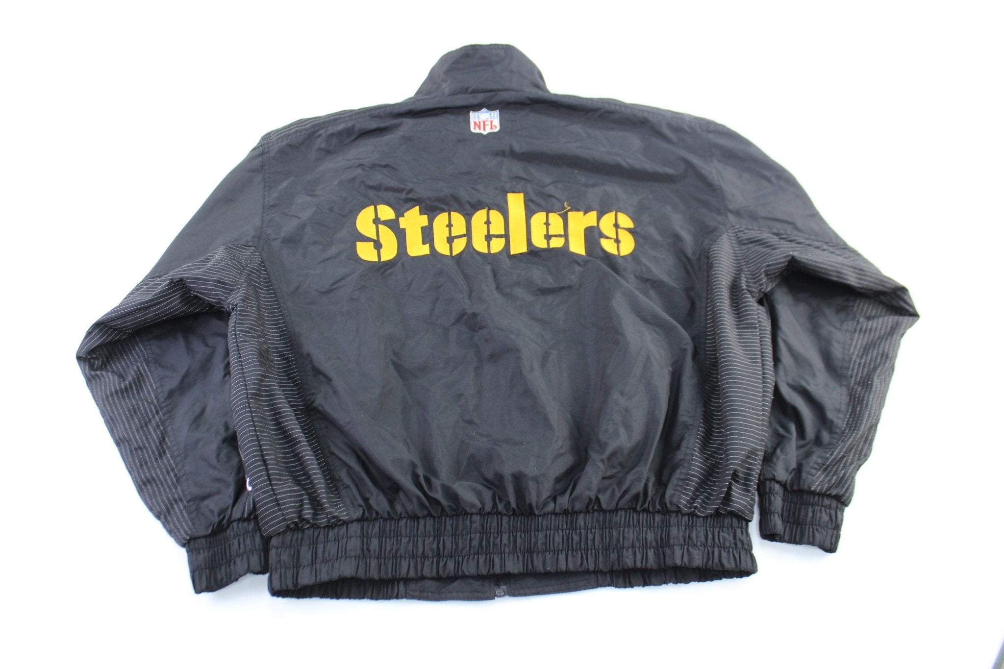 90's Pittsburgh Steelers Embroidered LogoAthletic Zip Up Jacket - ThriftedThreads.com