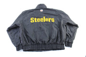 90's Pittsburgh Steelers Embroidered LogoAthletic Zip Up Jacket - Jacket - Thrifted Threads