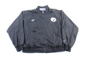 90's Pittsburgh Steelers Embroidered LogoAthletic Zip Up Jacket - Jacket - Thrifted Threads