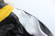 90's Pittsburgh Steelers Embroidered Pro Player Leather Jacket - ThriftedThreads.com