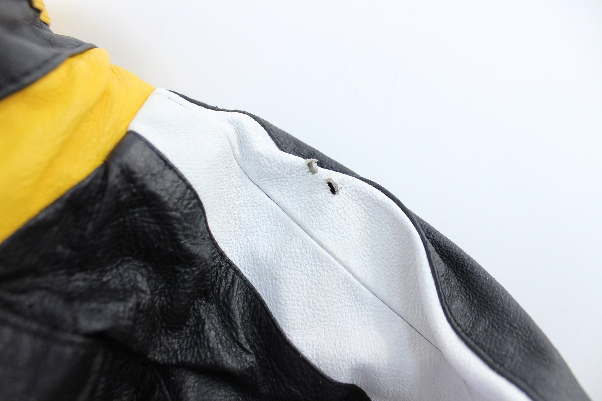 90's Pittsburgh Steelers Embroidered Pro Player Leather Jacket - ThriftedThreads.com