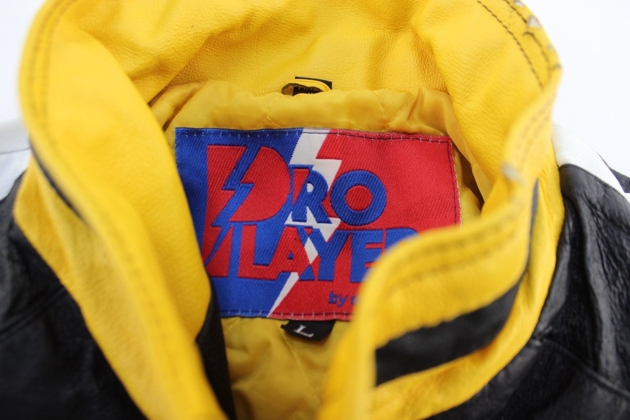 90's Pittsburgh Steelers Embroidered Pro Player Leather Jacket - ThriftedThreads.com