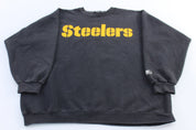 90's Pittsburgh Steelers Football Starter Black Sweatshirt - ThriftedThreads.com