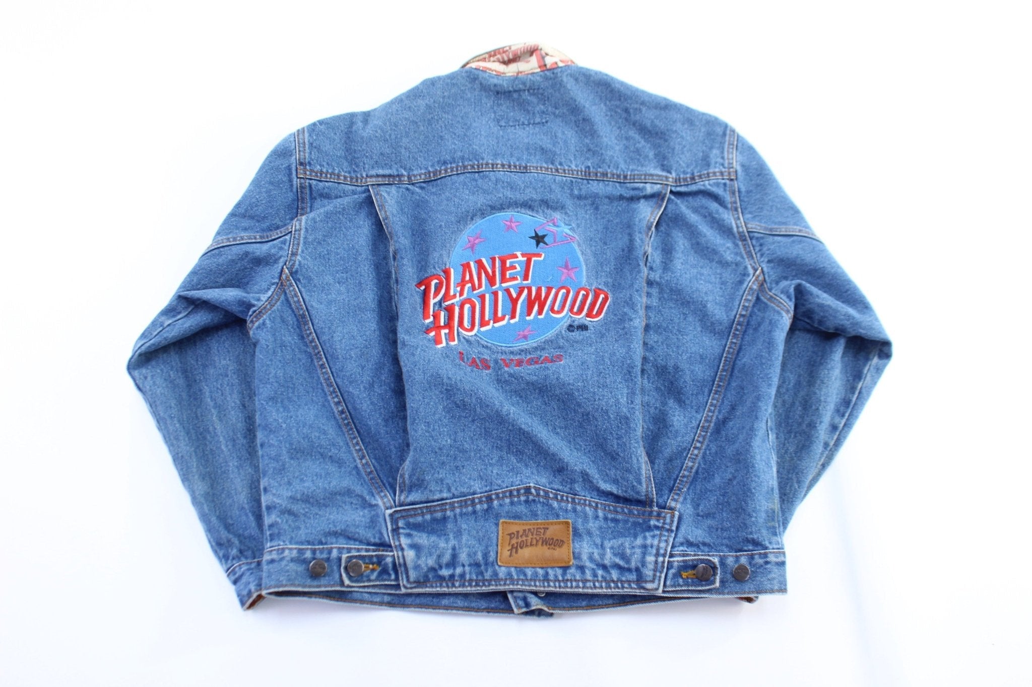 90's Planet Hollywood Embroidered Las Vegas Denim Jacket - Jacket - Thrifted Threads