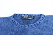 90's Polo by Ralph Lauren Blue Knit Sweater - ThriftedThreads.com