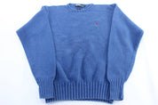 90's Polo by Ralph Lauren Blue Knit Sweater - ThriftedThreads.com