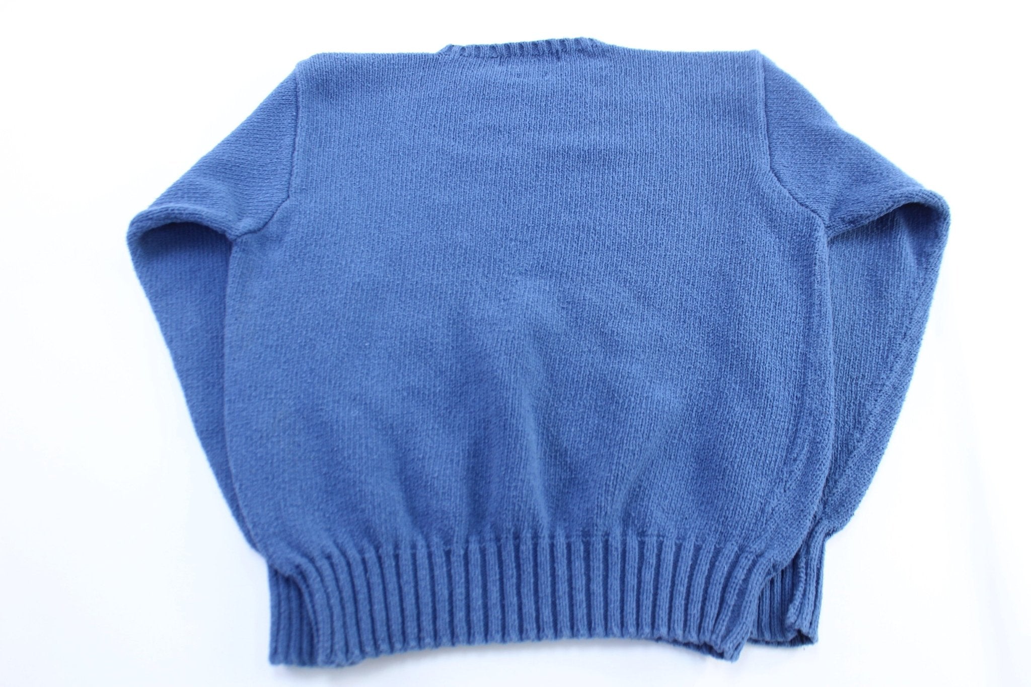 90's Polo by Ralph Lauren Blue Knit Sweater - ThriftedThreads.com