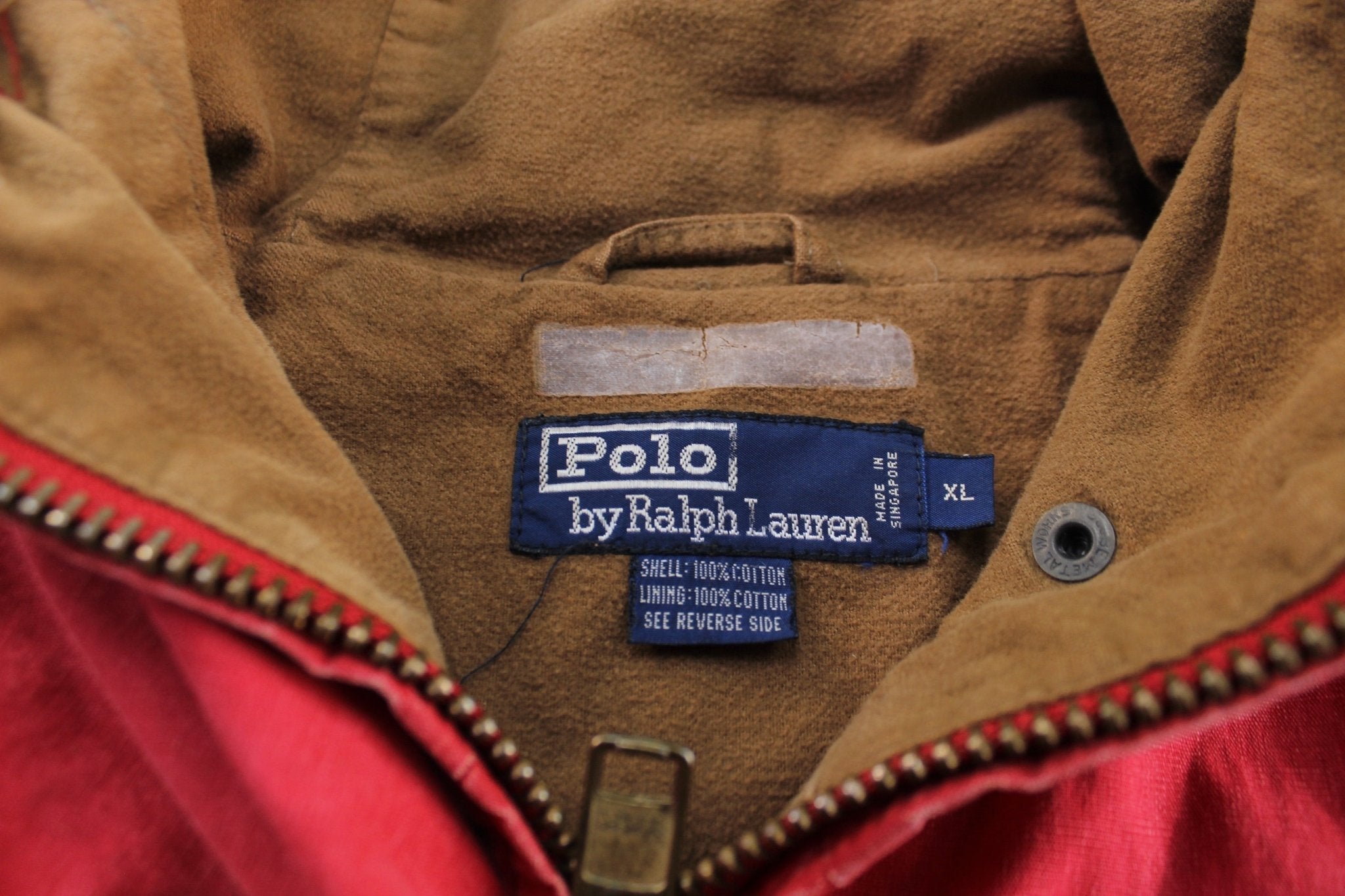 90's Polo by Ralph Lauren Red Zip Up Jacket - ThriftedThreads.com