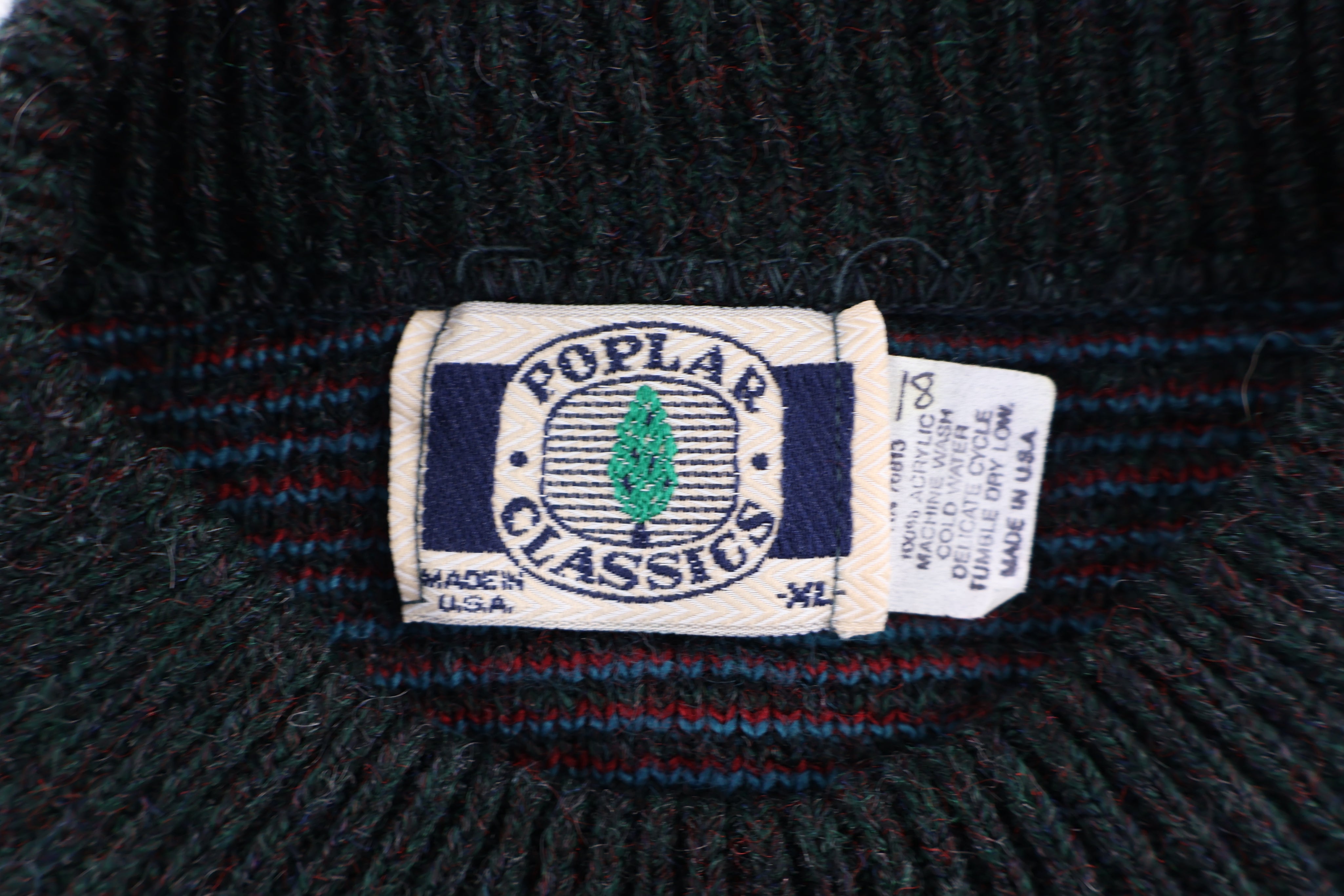 90's Poplar Classics Multicolor Knit Sweater - Sweater - Thrifted Threads