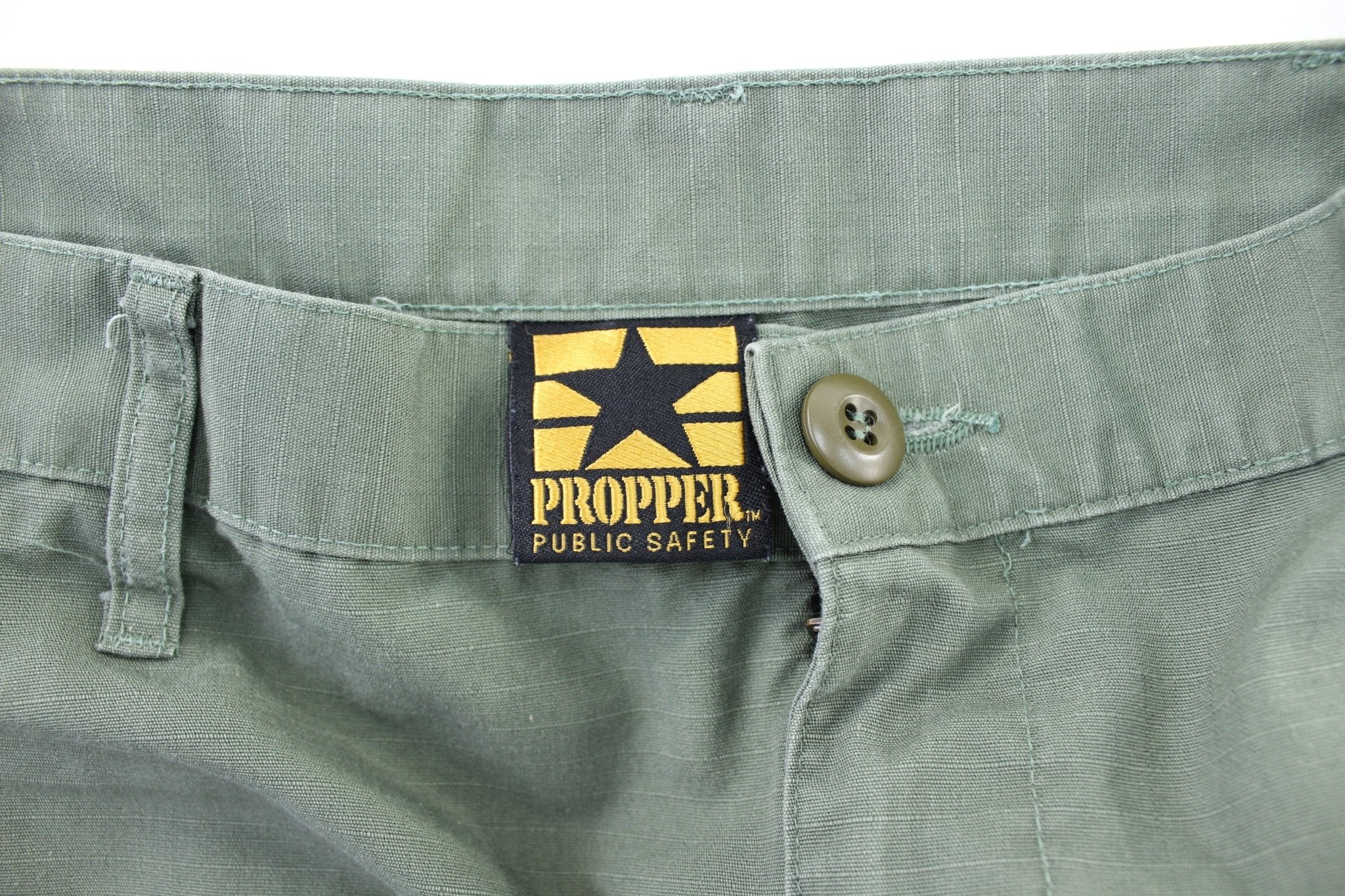 90's Popper Public Safety Green Cargo Shorts - ThriftedThreads.com