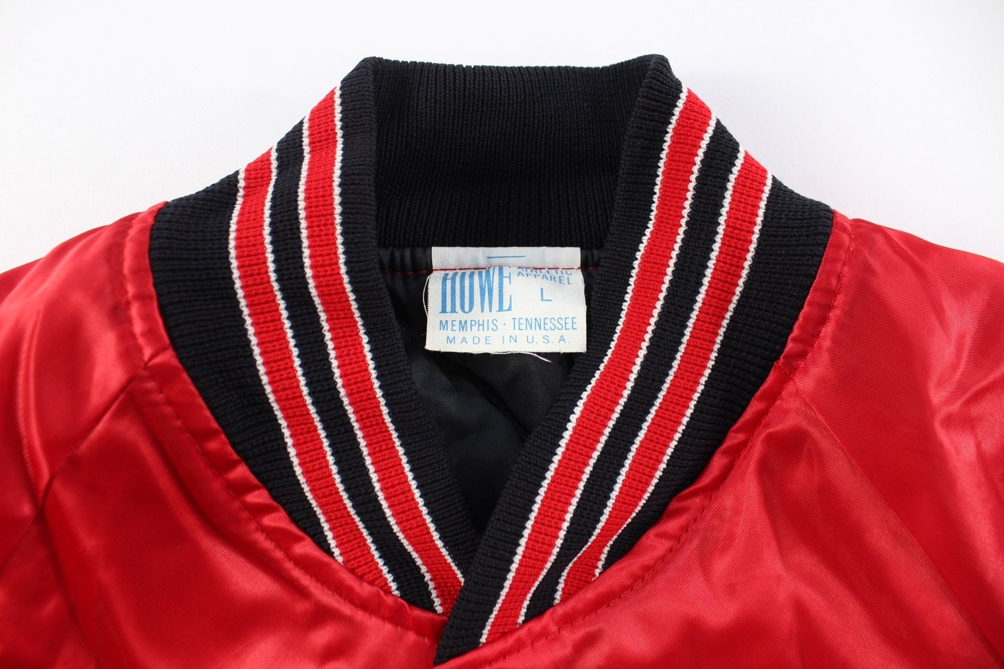 90's Primetime Embroidered Leon's Bulls Bomber Jacket - Jackets - Thrifted Threads