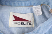 90's Pro Elite Light Wash Denim Jacket - Jacket - Thrifted Threads