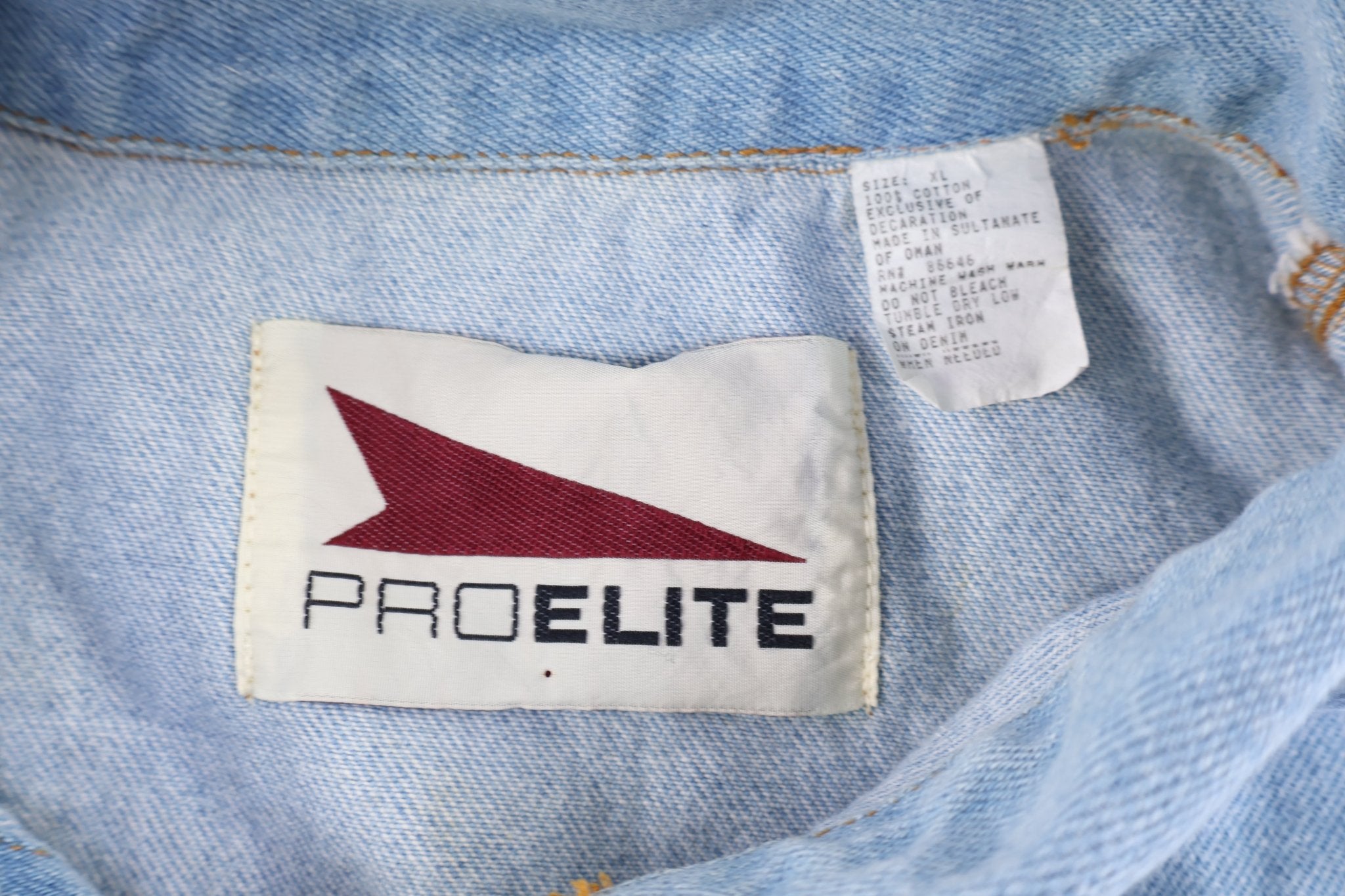 90's Pro Elite Light Wash Denim Jacket - Jacket - Thrifted Threads