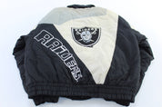 90's Raiders Football Embroidered Puffer Jacket - ThriftedThreads.com