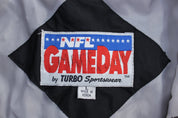 90's Raiders Football Embroidered Puffer Jacket - ThriftedThreads.com