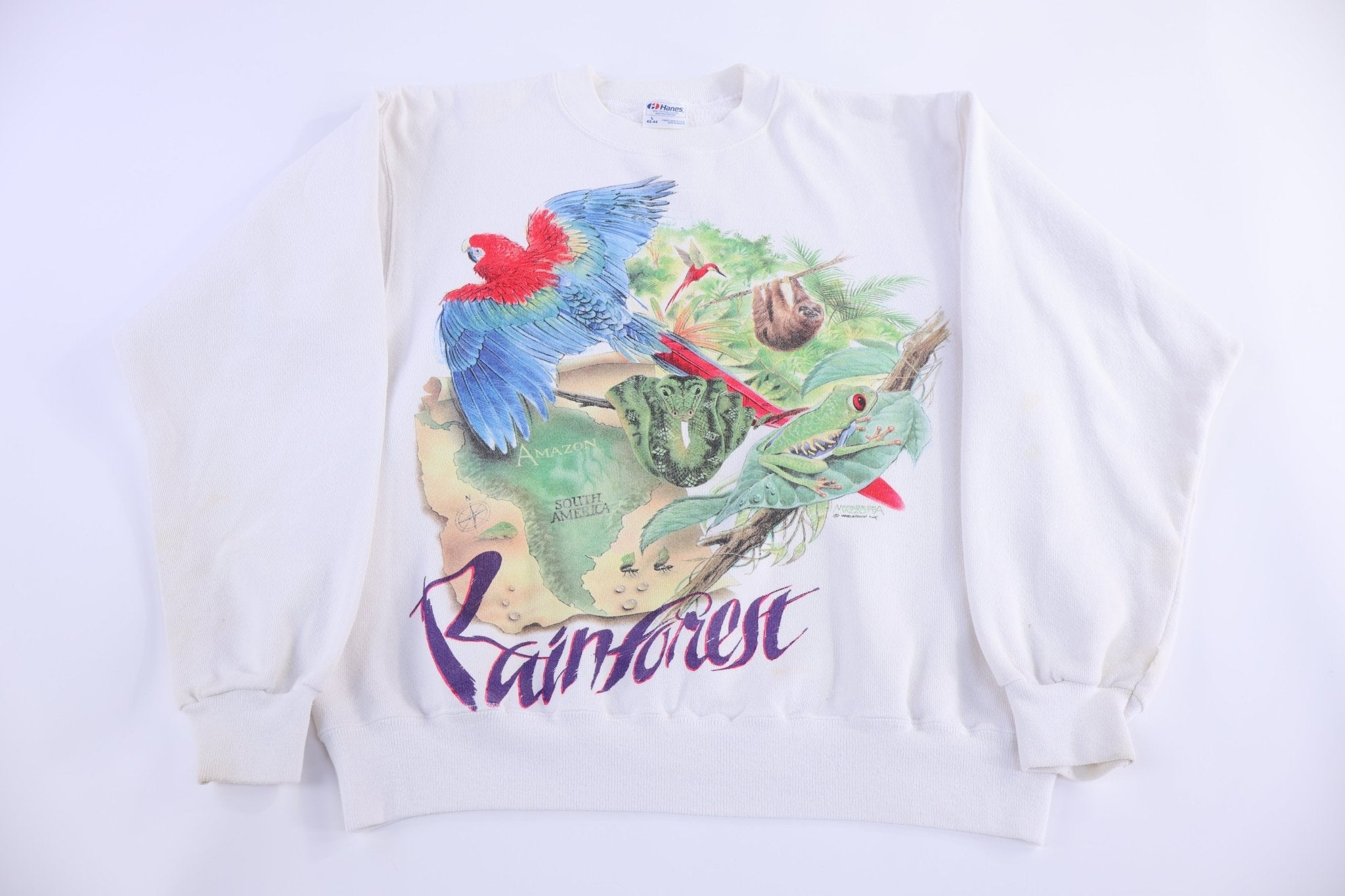 90's Rainforest Nature Graphic Sweatshirt - Sweatshirt - Thrifted Threads