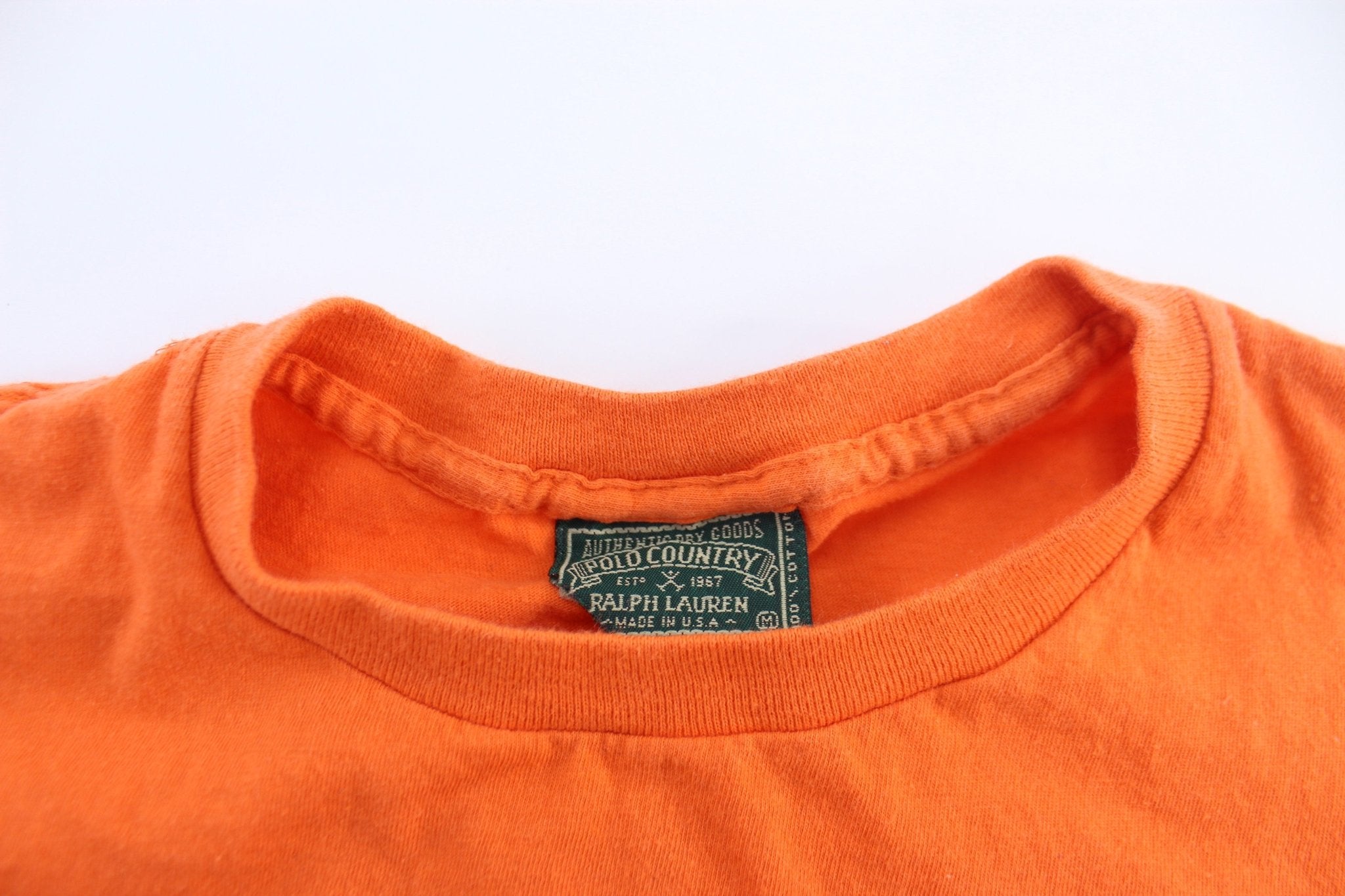 90's Ralph Lauren Polo Country Orange T-Shirt - ThriftedThreads.com